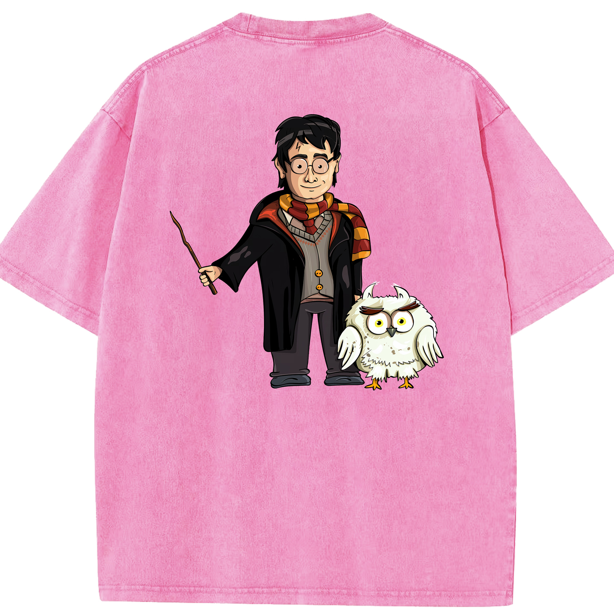 （画像用） Harry Potter ハリー・ポッターシリーズ 綿100% ヴィンテージ風 半袖Tシャツ（背面プリント）